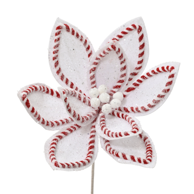 Everlands branche de Noël - Poinsettia avec canne en sucre