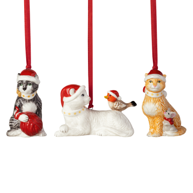 Villeroy & Boch kerstornamenten - Katten - Set van 3
