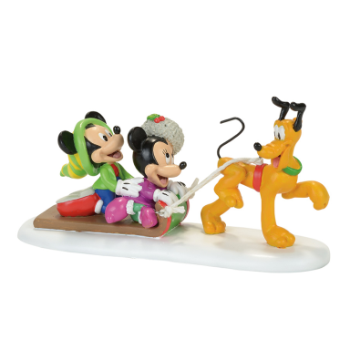 Disney Village kerstdorp figuur - Pluto - Pluto Toboggan ride