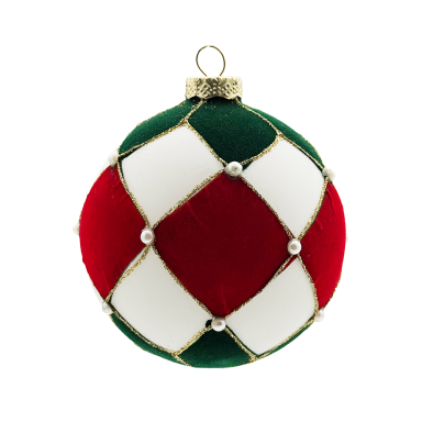 EDG kerstbal - Met ruiten - 10cm