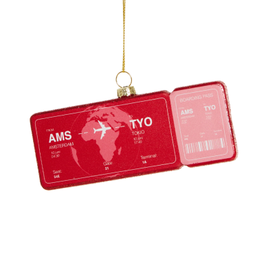 Yup in de Boom kerstornament - Boardingpass Tokio