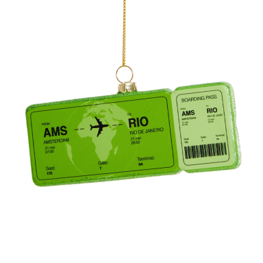 Yup in de Boom kerstornament - Boardingpass Rio de Janeiro