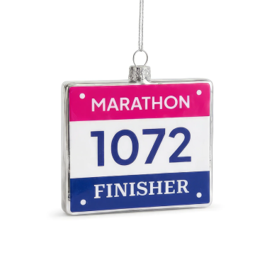 Yup in de Boom kerstornament - Marathon startnummer