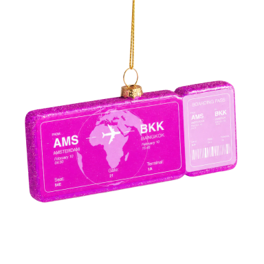 Yup in de Boom kerstornament - Boardingpass Bangkok
