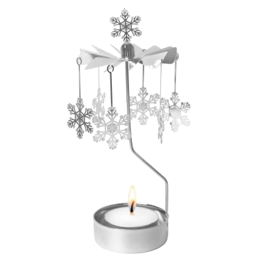 Pluto theelicht carrousel - Met sneeuwvlokken
