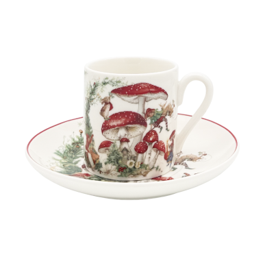 EDG espressokop - Met paddenstoelen - Set van 2