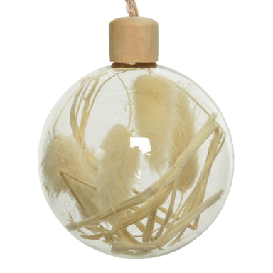 Decoris kerstbal - Met droogbloemen - 8cm