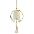 Kerstornament - Macramé boom - Met kwastje - Wit