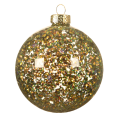 Decoris kerstbal - Gevuld met groene pailletten - 8cm