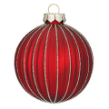 Inge Glas kerstbal - Met glitter lijnen - 8cm