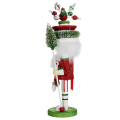 Kurt Adler Hollywood Notenkraker - Met kerstboomstaf - Rood en groen  - 45cm