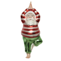 Glazen kerstbal - Kerstman - In yoga positie