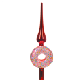 Glazen piek - Met donut - Rood - 29cm