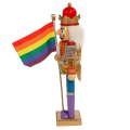 Kurt Adler houten notenkraker - Met regenboog vlag - Pride - 30cm