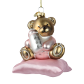 Decoris kerstornament - Teddybeer op kussen