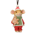 Decoris kerstornament - Muis met gingerbread poppetje