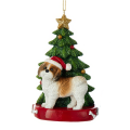 Kurt Adler kerstornament - Shih-Tzu met kerstboom