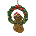 Decoris kerstornament - Kerstkrans met hond