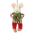 Decoris kerstornament - Muis met kerstkrans