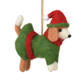 Decoris kerstornament - Hond met kerstmuts