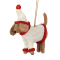 Decoris kerstornament - Hond met kerstmuts